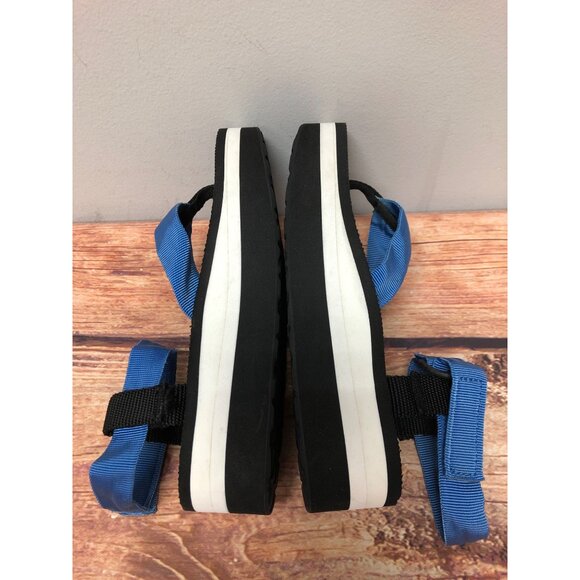 Teva Original Platform Sandals Ankle Strap Blue Black Womens 6 (7m54) - Picture 6 of 10